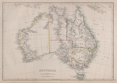 AUSTRALIA. Colony of North Australia (Northern Territory). WELLER 1868 old map