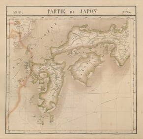 Asie. Japon #75 SW Japan Kyushu Shikoku Chugoku Korea VANDERMAELEN 1827 map