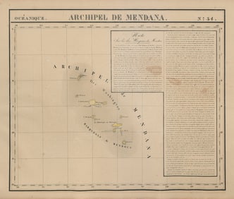 Océanique. Archipel de Mendana #34. Marquesas Polynesia. VANDERMAELEN 1827 map