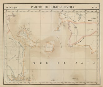 Océanique. Partie de l'ile Sumatra #19. Borneo Bangka. VANDERMAELEN 1827 map