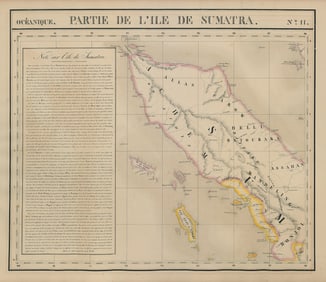 Océanique. Partie de l'Ile de Sumatra #11. North Sumatra. VANDERMAELEN 1827 map