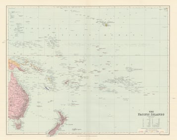 Pacific Islands. Melanesia Polynesia Micronesia. Hawaii. STANFORD 1894 old map