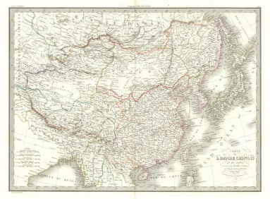 Carte de l'Empire Chinois et du Japon. China & Japan. LAPIE 1832 old map