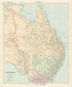 Eastern Australia. New South Wales Victoria Queensland. STANFORD 1894 old map