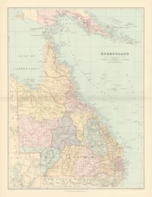 Queensland. British New Guinea. Great Barrier Reef. 68x52cm. STANFORD 1896 map