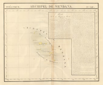 Océanique. Archipel de Mendana #34. Marquesas Polynesia. VANDERMAELEN 1827 map
