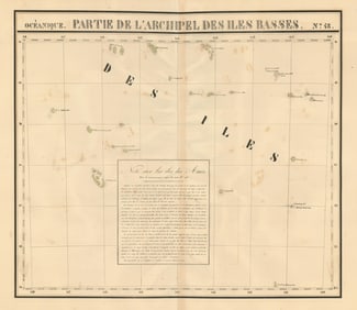 Océanique Partie… des Iles Basses 48 SE Tuamotus Polynesia VANDERMAELEN 1827 map
