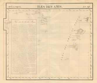 Océanique. Iles des Amis #47. Tonga. Lau & Moala, Fiji. VANDERMAELEN 1827 map