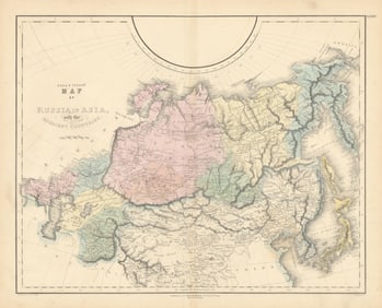 Gall & Inglis' Map of Russia in Asia & adjacent countries. Manchuria Japan 1850
