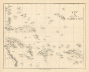 Gall & Inglis' Map of Islands in the Pacific Ocean. Polynesia Melanesia 1850
