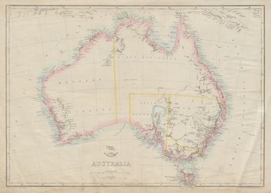 AUSTRALIA showing 1856 states pre-Queensland 'North Australia'. WELLER 1862 map