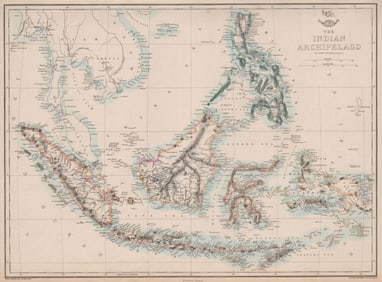 INDIAN ARCHIPELAGO. East Indies Sarawak Kingdom Philippines. WELLER 1863 map