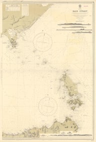 Bass Strait Australia Tasmania Victoria Flinders ADMIRALTY chart 1868 (1954) map