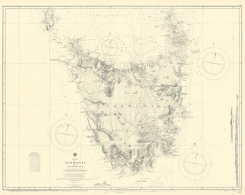 Tasmania / Van Diemen Land. Australia. ADMIRALTY sea chart 1860 (1955) old map