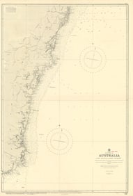 New South Wales coast to Sydney Australia ADMIRALTY chart 1888 (1955) old map