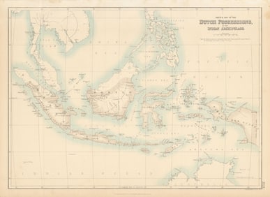 Sketch Map of the Dutch Possessions in the Indian Archipelago. Indonesia c1863