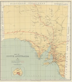 South Australia railways map. A. Vaughan, Government Photolithographer 1919