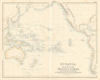 Oceania or Islands in the Pacific Ocean. Polynesia Melanesia FULLARTON c1863 map