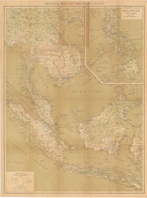East Indies Malay Archipelago. Indochina Philippines Malaysia Indonesia 1920 map