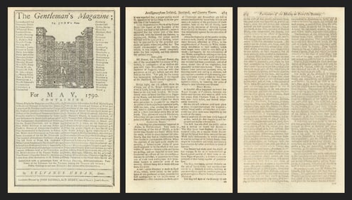 A report of the Mutiny on the Bounty published in the Gents Magazine 1790
