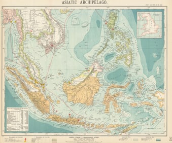 Asiatic Archipelago. Dutch East Indies. Indochina Philippines. LETTS 1892 map