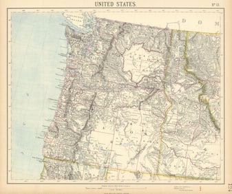 PACIFIC NORTHWEST. Oregon Washington State Idaho. Railroads. LETTS 1892 map
