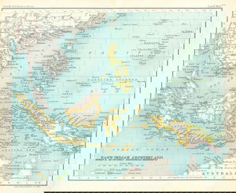 East Indian archipelago. Philippines Indonesia. Dutch East Indies 1909 old map