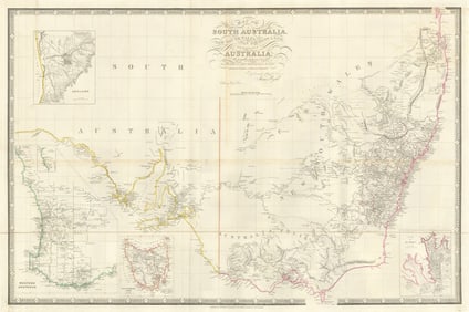 Map of South Australia, New South Wales, Van Diemen’s Land… James Wyld 1843
