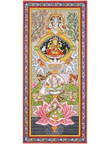 A Tapestry of Divine Power: The Navadurga Pattachitra  This breathtaking Pattachitra painting from