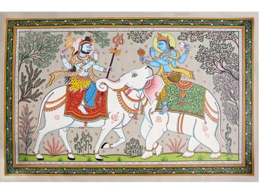 Lord Shiv Krishna Ekakar Painting