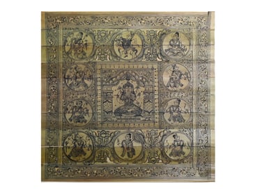 Goddess Lakshmi at Center with Ten Incarnations of Lord Vishnu (Dashavatara)