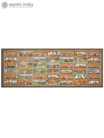 A Divine Vision of Shrinathji  Immerse yourself in the spiritual aura of this exquisite Pichwai