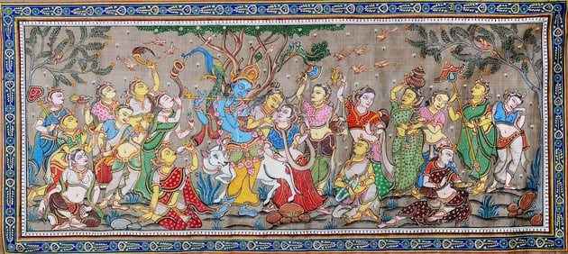 Radha Krishna with Sakhis