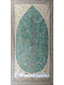 A Pattachitra Masterpiece: The Tree of Life  Behold this exquisite Pattachitra painting, a