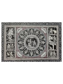 The Majestic Ganesha: A Pattachitra Masterpiece  This exquisite Pattachitra painting depicts Lord