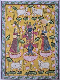 A Symphony of Divine Grace: Shrinathji and His Sacred Companions  Immerse yourself in the devotional