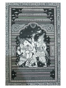 Introducing the Panchamukhi Saraswati: A Pattachitra Masterpiece  This exquisite Pattachitra