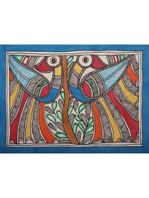 About the Artwork  This captivating piece is a fine example of Madhubani art, a traditional Indian
