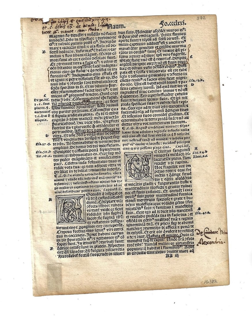 1514 Latin Bible Leaf Portrait Initials (1 of 2)