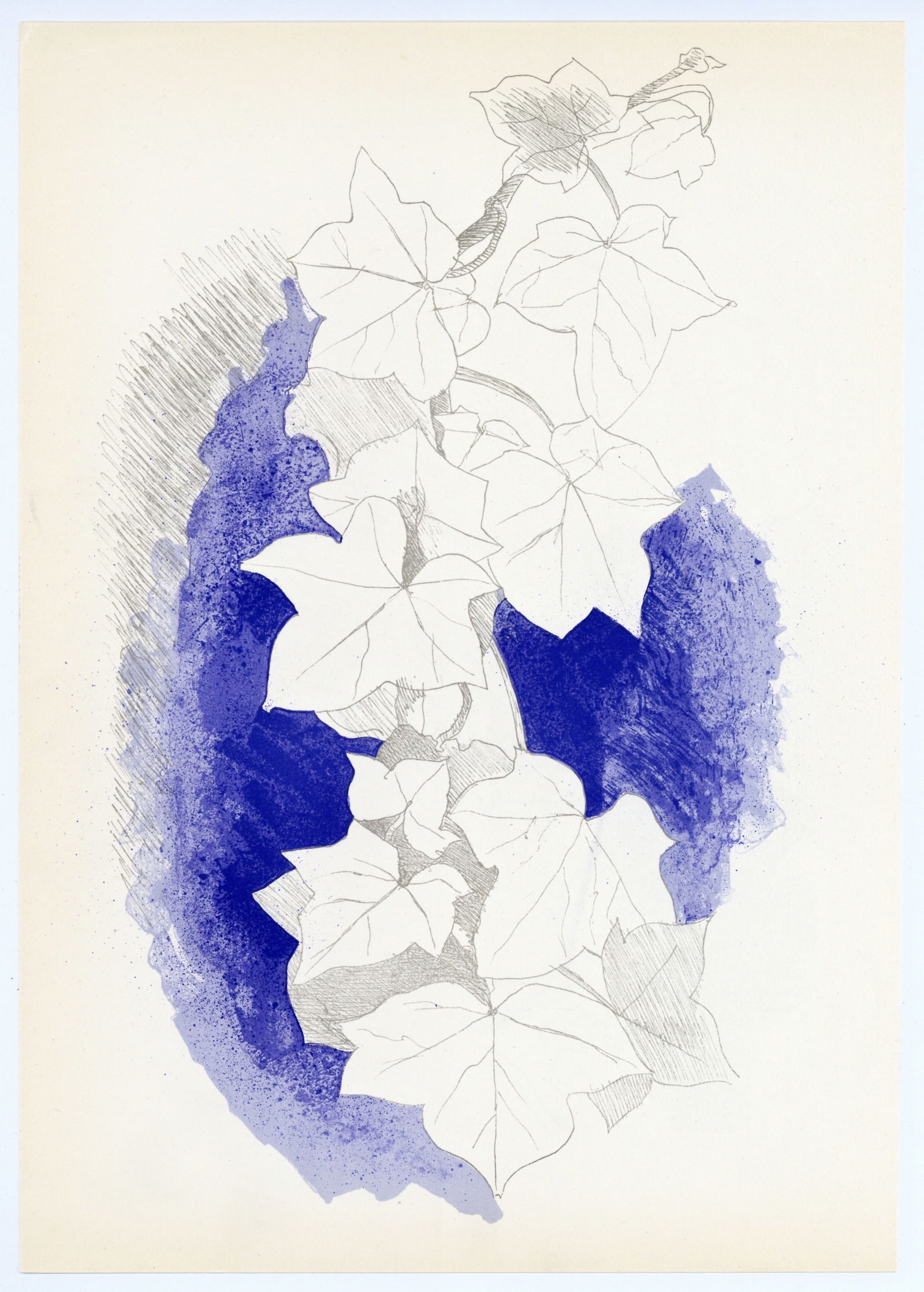 Georges Braque lithograph, 1955: Medium: lithograph (after the watercolor sketch). Printed in 1955 at the Mourlot Freres atelier, this composition is from George Braque's Intimate Sketchbooks (Carnets Intimes). Braque had kept these