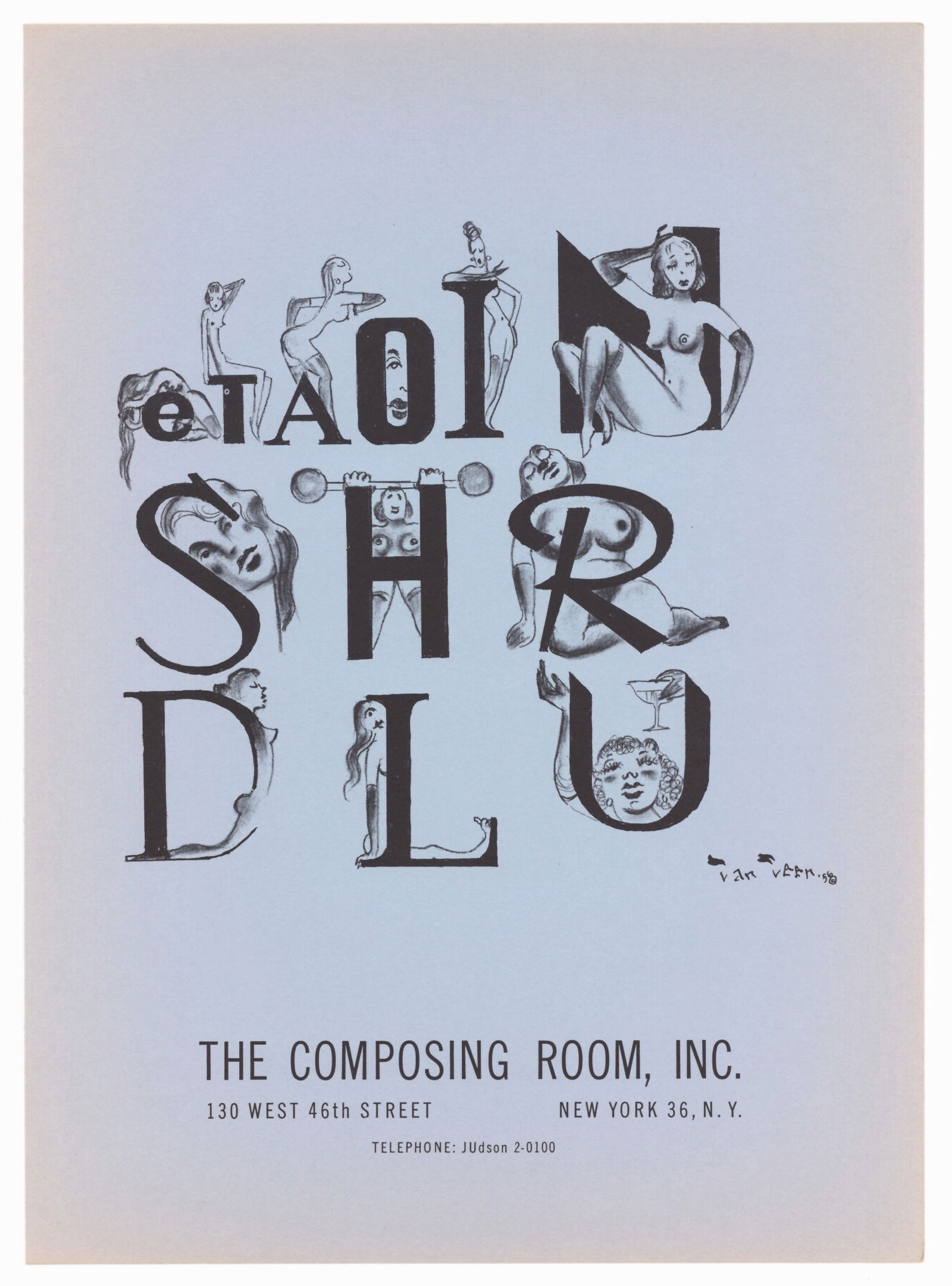 Stuyvesant Van Veen original lithograph: Medium: original lithograph. This lithograph was printed in 1956 for the "Improvisations" portfolio, published by the Artists Equity Association of New York on the occasion of the 1956 Spring Fantasia