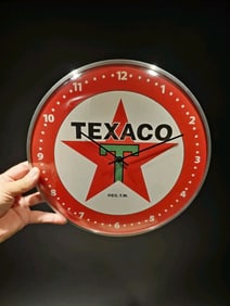 12" Round Texaco Gasoline Oil Wall Clock Sign
