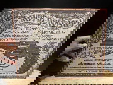 Smith & Wesson Tin Sign 1892 Revolver Advertisement