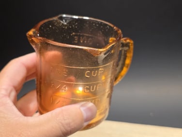 Measuring Cup Amber Depression Glass Retro