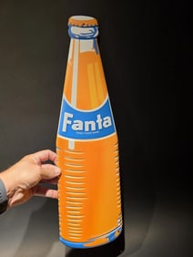 22" Vintage Style Metal Die Cut Fanta Bottle Sign