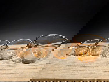 Amber Depression Glass 4pc Measuring Cup Set