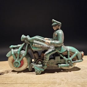 7" Cast Iron Toy Motorcycle
