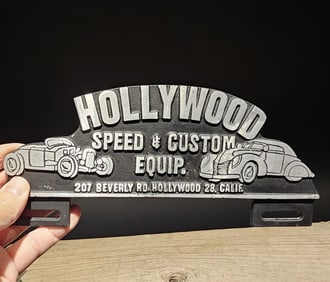 Aluminum Holywood License Plate Fob Topper
