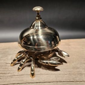 4 1/2" Brass Coastal Crab Table Desk Bell