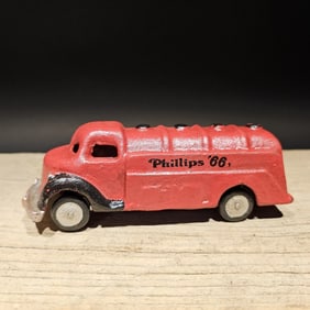 Red Cast Iron Toy Phillips 66 Car Delivery Van